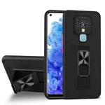 For Tecno Camon 16 Dual-color Skin Feel TPU + PC Magnetic Shockproof Case with Invisible Holder(Black)