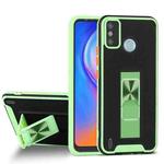 For Tecno Spark 6 Go Dual-color Skin Feel TPU + PC Magnetic Shockproof Case with Invisible Holder(Green)