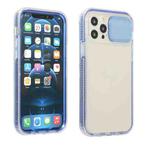 For iPhone 12 Pro Sliding Camera Cover Design Shockproof TPU Frame + Clear PC Case(Blue)