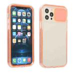 For iPhone 11 Pro Sliding Camera Cover Design Shockproof TPU Frame + Clear PC Case (Orange Red)