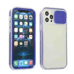 For iPhone 11 Pro Max Sliding Camera Cover Design Shockproof TPU Frame + Clear PC Case (Dark Blue)
