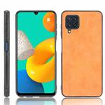 For Samsung Galaxy M32 4G Shockproof Sewing Cow Pattern Skin PC + PU + TPU Case(Orange)