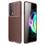 For Motorola Moto Edge 20 Carbon Fiber Texture Shockproof TPU Case(Brown)