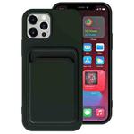 For iPhone 13 TPU + Flannel Lining Shockproof Case with Card Slots(Dark Green)