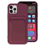 For iPhone 13 TPU + Flannel Lining Shockproof Case with Card Slots(Dark Purple)