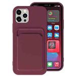 For iPhone 13 Pro TPU + Flannel Lining Shockproof Case with Card Slots (Dark Purple)