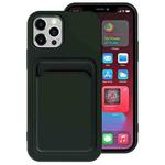 For iPhone 13 Pro Max TPU + Flannel Lining Shockproof Case with Card Slots (Dark Green)