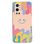 For OnePlus 9 Pro Painted Smiley Face Pattern Liquid Silicone Shockproof Case(Pink)