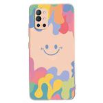 For OnePlus 9R Painted Smiley Face Pattern Liquid Silicone Shockproof Case(Pink)