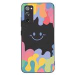 For Samsung Galaxy S20 FE Painted Smiley Face Pattern Liquid Silicone Shockproof Case(Black)