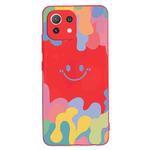 For Xiaomi Mi 11 Painted Smiley Face Pattern Liquid Silicone Shockproof Case(Red)