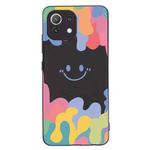 For Xiaomi Mi 11 Lite 5G Painted Smiley Face Pattern Liquid Silicone Shockproof Case(Black)