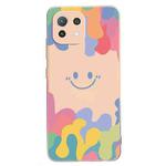 For Xiaomi Mi 11 Lite 5G Painted Smiley Face Pattern Liquid Silicone Shockproof Case(Pink)