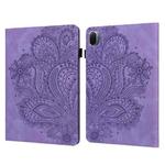 For Xiaomi Pad 5 Pro / Pad 5 Peacock Embossed Pattern TPU + PU Horizontal Flip Leather Case with Holder & Card Slots & Wallet & Sleep / Wake-up Function(Purple)