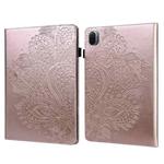 For Xiaomi Pad 5 Pro / Pad 5 Peacock Embossed Pattern TPU + PU Horizontal Flip Leather Case with Holder & Card Slots & Wallet & Sleep / Wake-up Function(Rose Gold)