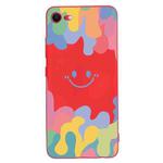 For iPhone SE 2022 / SE 2020 / 8 / 7 Painted Smiley Face Pattern Liquid Silicone Shockproof Case(Red)