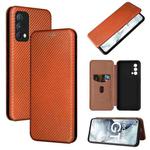 Carbon Fiber Texture Horizontal Flip TPU + PC + PU Leather Case with Card Slot For OPPO Realme GT Master(Brown)