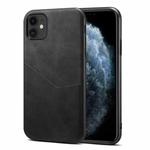 For iPhone 11 Skin Feel PU + TPU Protective Case with Card Slot (Black)