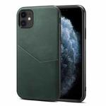 For iPhone 11 Skin Feel PU + TPU Protective Case with Card Slot (Green)
