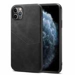 For iPhone 11 Pro Max Skin Feel PU + TPU Protective Case with Card Slot (Black)