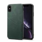For iPhone X / XS Skin Feel PU + TPU Protective Case with Card Slot(Green)