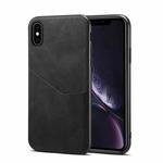 For iPhone XS Max Skin Feel PU + TPU Protective Case with Card Slot(Black)