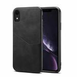 For iPhone XR Skin Feel PU + TPU Protective Case with Card Slot(Black)