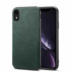 For iPhone XR Skin Feel PU + TPU Protective Case with Card Slot(Green)