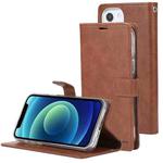 For iPhone 13 GOOSPERY BLUE MOON Crazy Horse Texture Horizontal Flip Leather Case with Holder & Card Slot & Wallet(Brown)