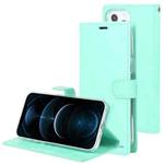 For iPhone 13 Pro GOOSPERY BLUE MOON Crazy Horse Texture Horizontal Flip Leather Case with Holder & Card Slot & Wallet (Mint Green)