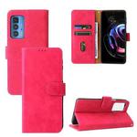 Solid Color Skin Feel Magnetic Buckle Horizontal Flip Calf Texture PU Leather Case with Holder & Card Slots & Wallet For Motorola Moto Edge 20 Pro(Rose Red)