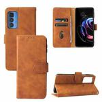 Solid Color Skin Feel Magnetic Buckle Horizontal Flip Calf Texture PU Leather Case with Holder & Card Slots & Wallet For Motorola Moto Edge 20 Pro(Brown)