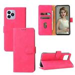 Solid Color Skin Feel Magnetic Buckle Horizontal Flip Calf Texture PU Leather Case with Holder & Card Slots & Wallet For Oukitel C21 Pro(Rose Red)