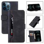 For iPhone 13 Pro Reverse Buckle Horizontal Flip PU Leather Case with Holder & Card Slot & Wallet (Black)