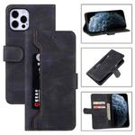 For iPhone 12 Pro Max Reverse Buckle Horizontal Flip PU Leather Case with Holder & Card Slot & Wallet(Black)