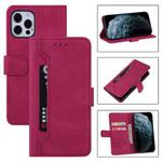 For iPhone 12 Pro Max Reverse Buckle Horizontal Flip PU Leather Case with Holder & Card Slot & Wallet(Wine Red)