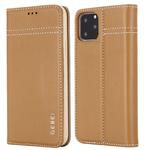 For iPhone 11 Pro GEBEI Top-grain Leather Horizontal Flip Protective Case with Holder & Card Slots(Khaki)