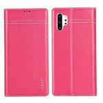 For Galaxy Note 10  GEBEI Top-grain Leather Horizontal Flip Protective Case with Holder & Card Slots(Rose Red)