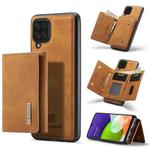 DG.MING M1 Series 3-Fold Multi Card Wallet  Back Cover Shockproof Case with Holder Function For Samsung Galaxy A22 4G(Brown)