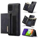 DG.MING M1 Series 3-Fold Multi Card Wallet  Back Cover Shockproof Case with Holder Function For Samsung Galaxy A22 4G(Black)