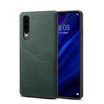 For Huawei P30 Skin Feel PU + TPU Protective Case with Card Slot(Green)