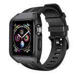 For Apple Watch 5 & 4 40mm Separable Armor Shockproof Silicone Case + Strap Watch Band(Black)