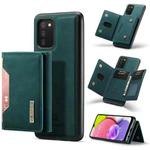 DG.MING M2 Series 3-Fold Multi Card Bag Back Cover Shockproof Case with Wallet & Holder Function For Samsung Galaxy A03s EU Version(Green)