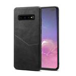 For Samsung Galaxy S10 Skin Feel PU + TPU Protective Case with Card Slot(Black)