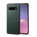 For Samsung Galaxy S10 Skin Feel PU + TPU Protective Case with Card Slot(Green)