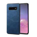 For Samsung Galaxy S10+ Skin Feel PU + TPU Protective Case with Card Slot(Blue)
