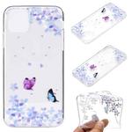 For iPhone 13 mini Coloured Drawing Pattern Transparent TPU Protective Case (Flower Butterfly)