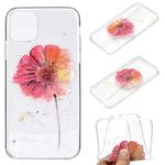 For iPhone 13 mini Coloured Drawing Pattern Transparent TPU Protective Case (Flower)