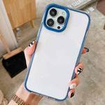 For iPhone 12 / 12 Pro 360 Plane Two-color Transparent TPU Phone Protective Case(Blue)