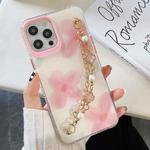For iPhone 12 mini Flower Pattern + Bracelet TPU Phone Protective Case (Three Pink Flowers)